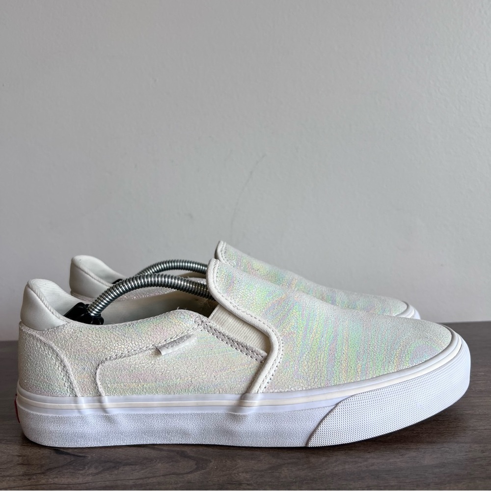 Vans Asher Deluxe Slip On Iridescent Women's Skate Shoe Size 9.5